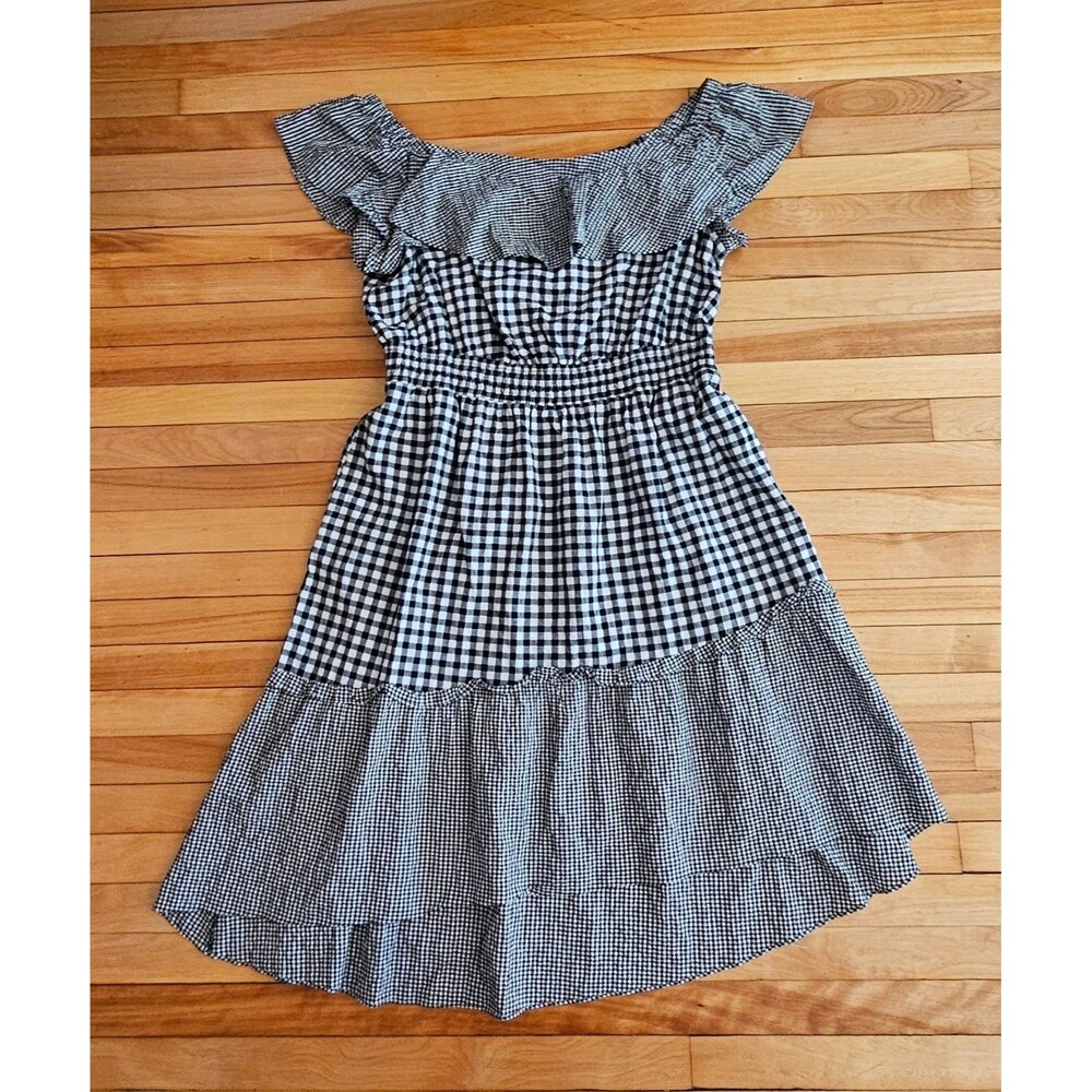 RACHEL Rachel Roy Womens 2X Country Cowgirl Gingham Off Shoulder Midi Dress